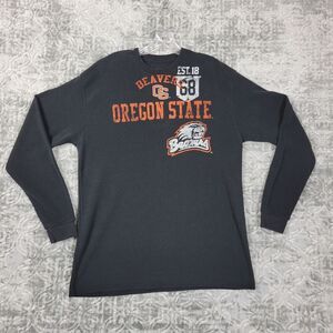 Oregon State OSU Beavers Thermal Shirt Men's XL Black Waffle Knit Long Sleeve